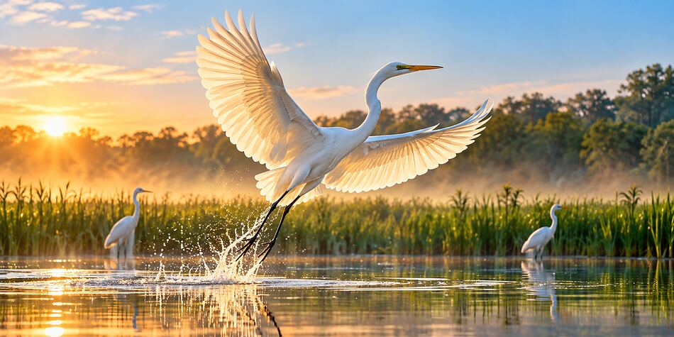 The first egrets of autumn, six days early